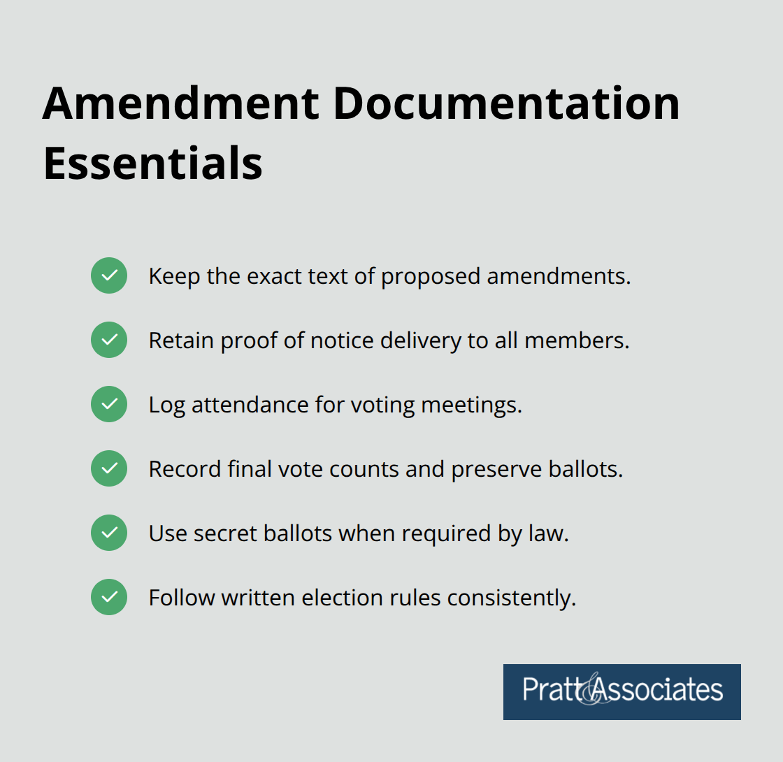 Checklist of records HOAs should keep to prove a valid amendment process - HOA amendments