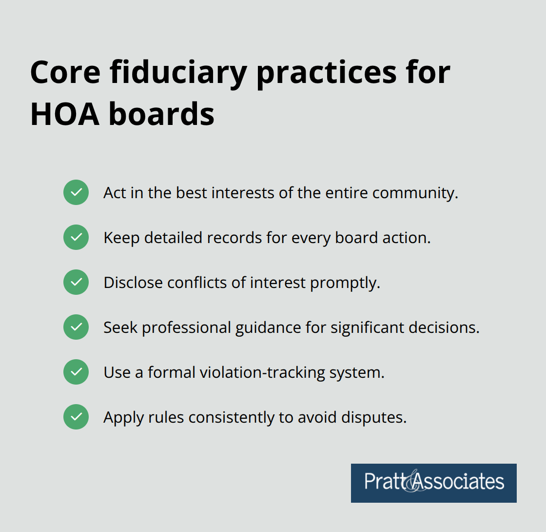 Checklist of fiduciary duties and enforcement practices for HOA boards - HOA management best practices