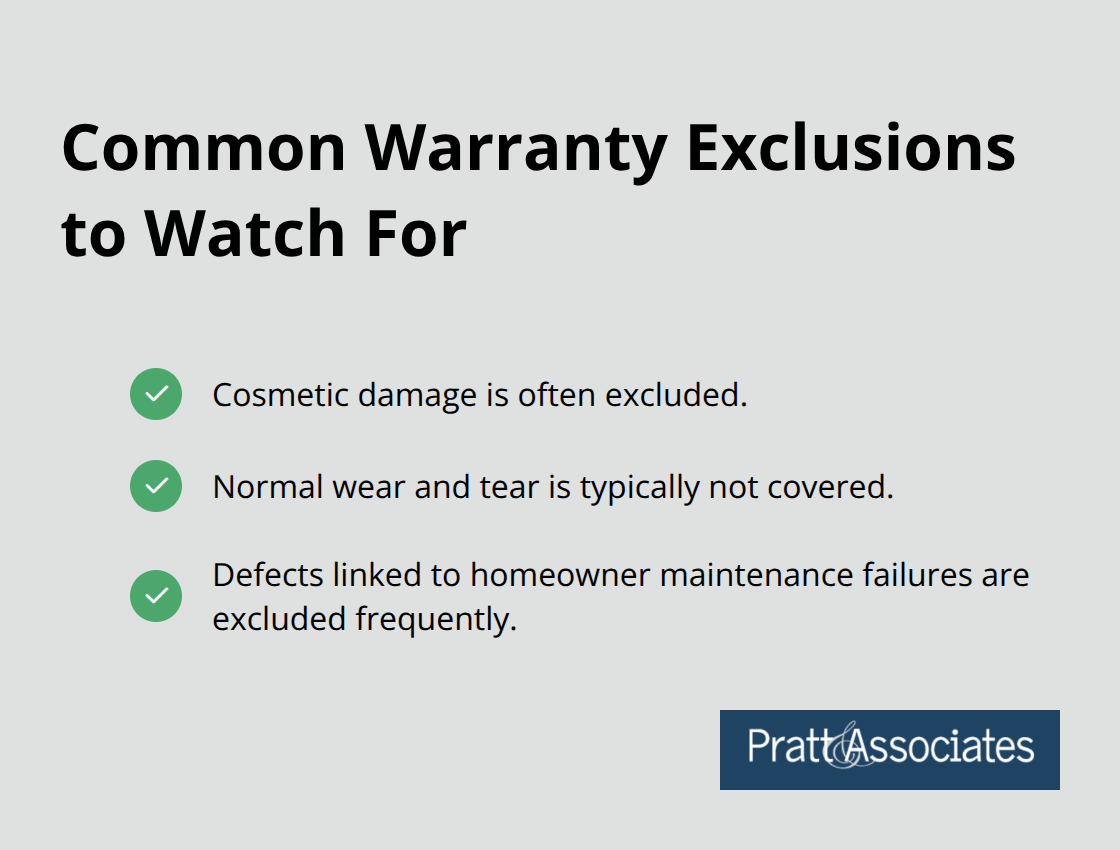 Checklist of typical HOA construction warranty exclusions - construction defect liability