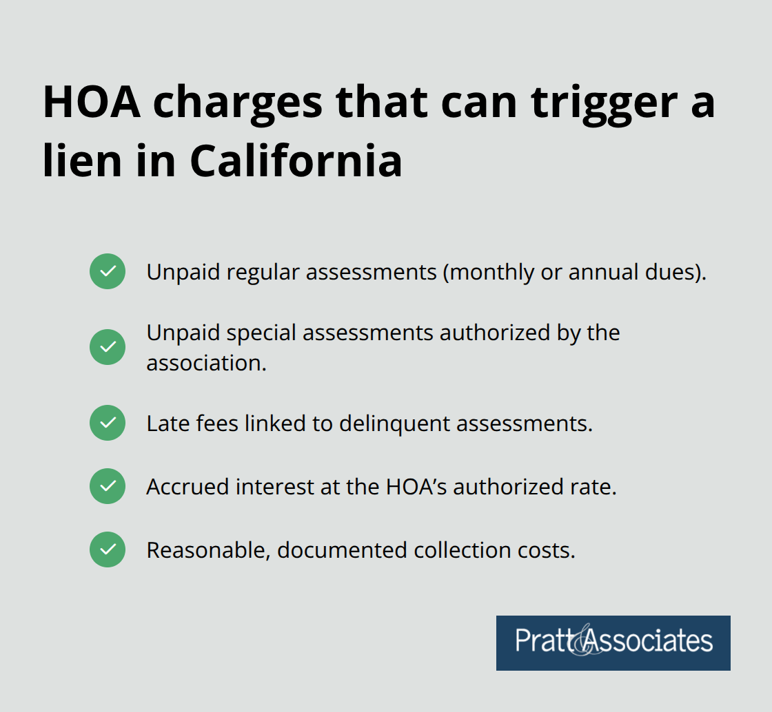 Checklist of lien-eligible HOA charges under California law - hoa liens