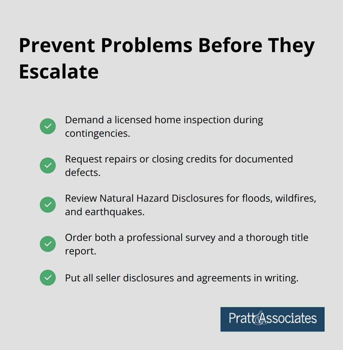 Checklist of steps to avoid post-closing disputes in Santa Clara County - residential real estate law